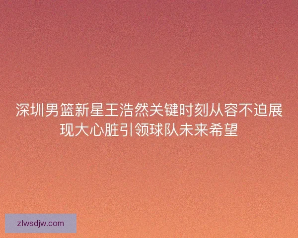 深圳男篮新星王浩然关键时刻从容不迫展现大心脏引领球队未来希望